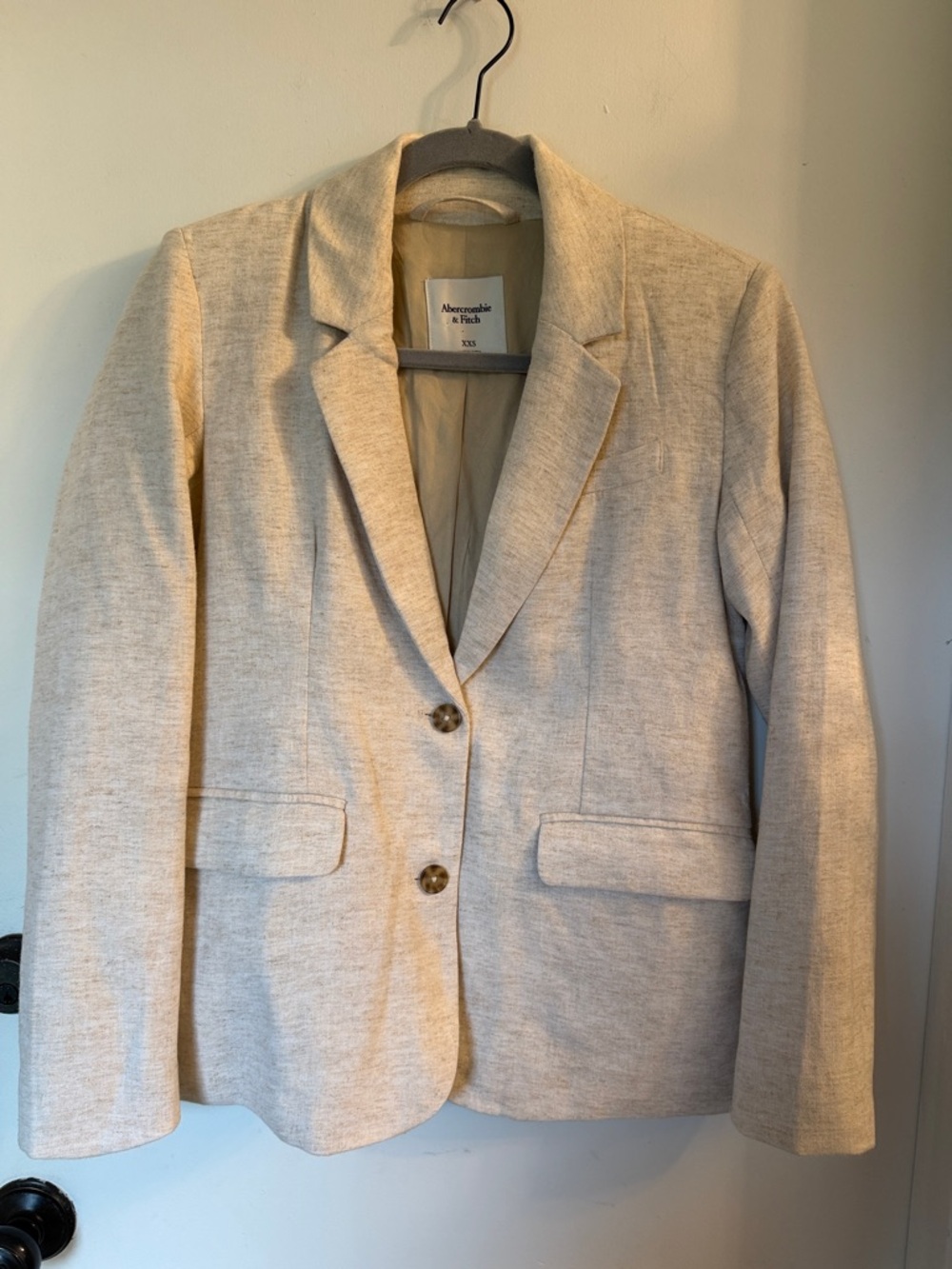 Abercrombie & Fitch Cream Linen-Blend Blazer xxs